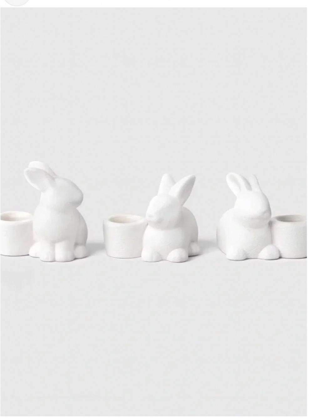 Easter nwt Set of 3 Ceramic Bunny Taper Candle Holders - Threshold
